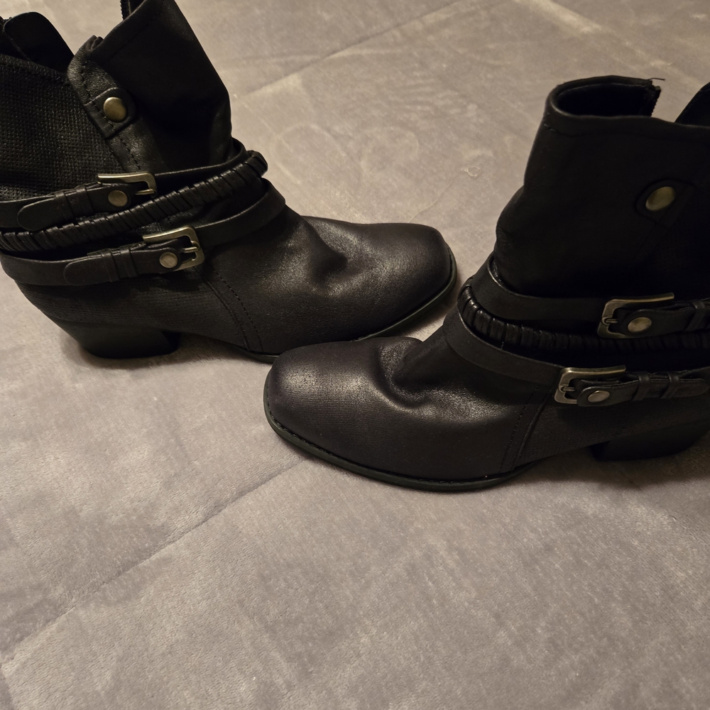 BareTraps Black Ankle Boots with Strap Detail